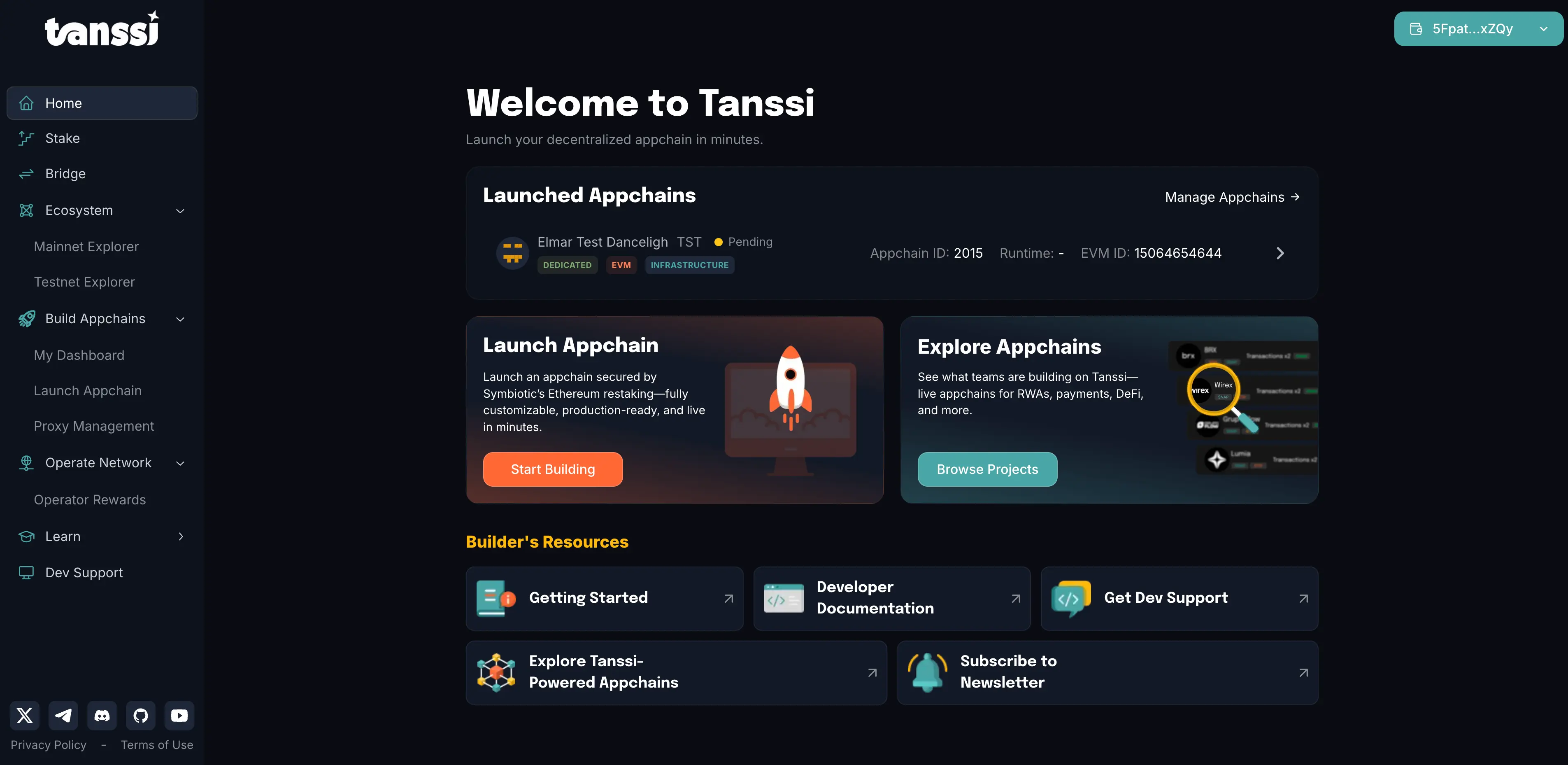 Tanssi dApp — screenshot 2
